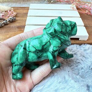 Gorgeous Malachite Lion Carving